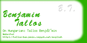 benjamin tallos business card